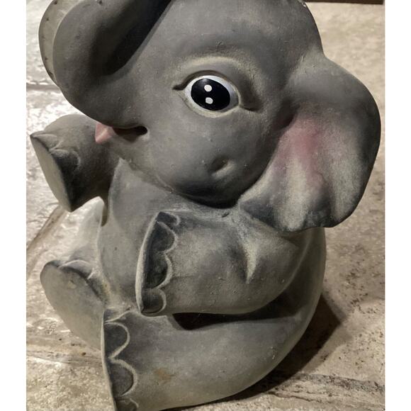 Vintage 1960’s ELEPHANT Pottery Coin & Bills Bank Money Saver 8+" Nursery Circus - Picture 8 of 10